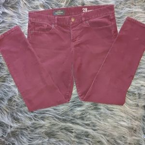 Red wine corduroy size 28 J. Crew toothpick pants